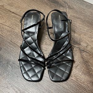 Marc Fisher Black Square Toe Strappy Sandal Size 8.5